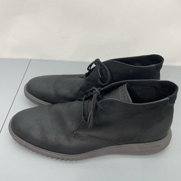 Cole Haan Grand+ Plus Chukka Boots Casual Comfort Nubuck Leather Black Mens 12 - Picture 7 of 14